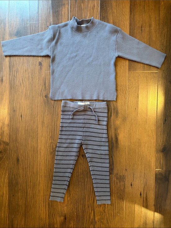 Zara Other - Zara Kids Blue-Gray Crewneck Knit Sweater and Pants, Size 12-18 month